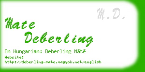 mate deberling business card